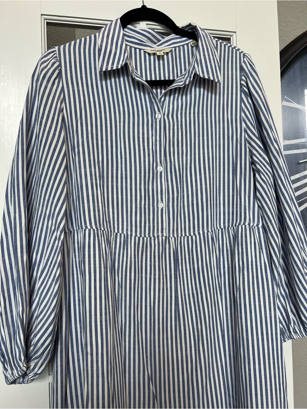 Max Studio Blue & White Striped Midi Dress - Picture 4 of 6
